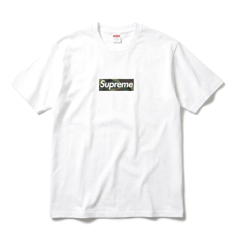 Supreme camouflage style white T-shirt