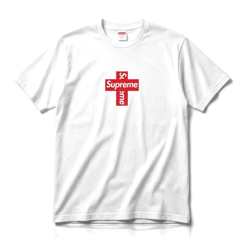 Supreme Cross Trend Brand White T-shirt