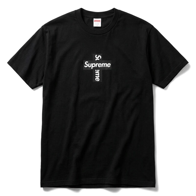 Supreme Cross Trendy brand Black T-shirt