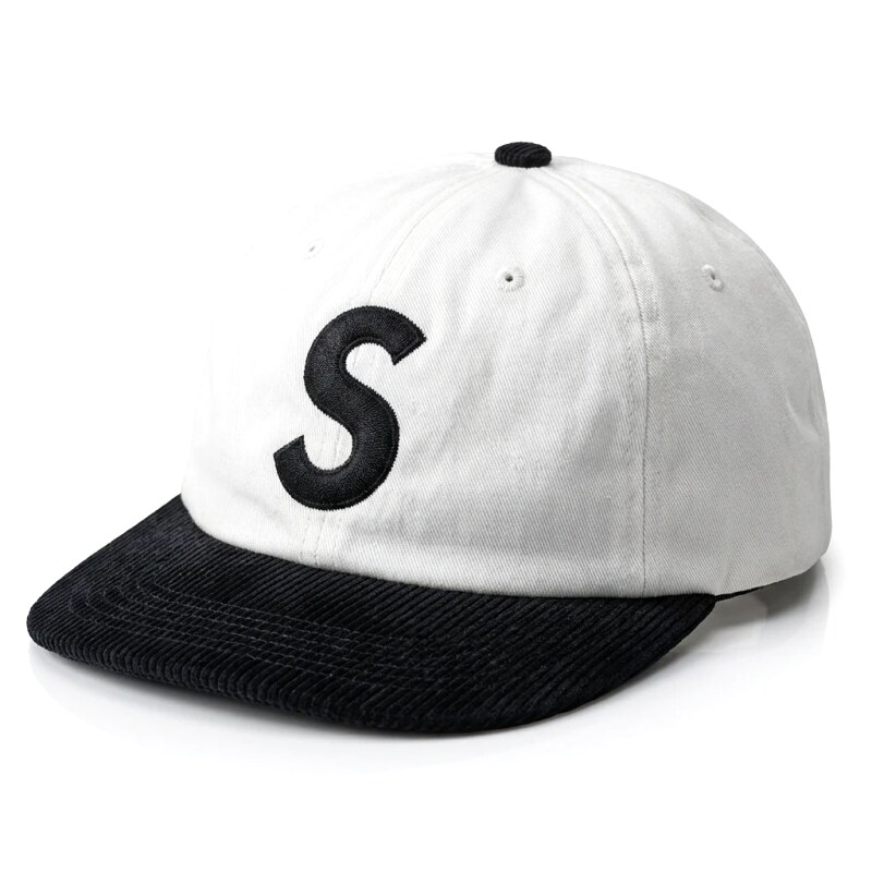 Supreme letter style black and white hat