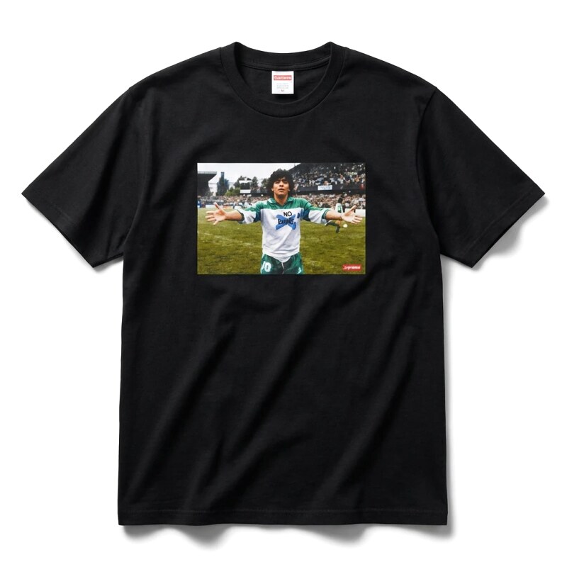 Supreme Maradona-style black T-shirt