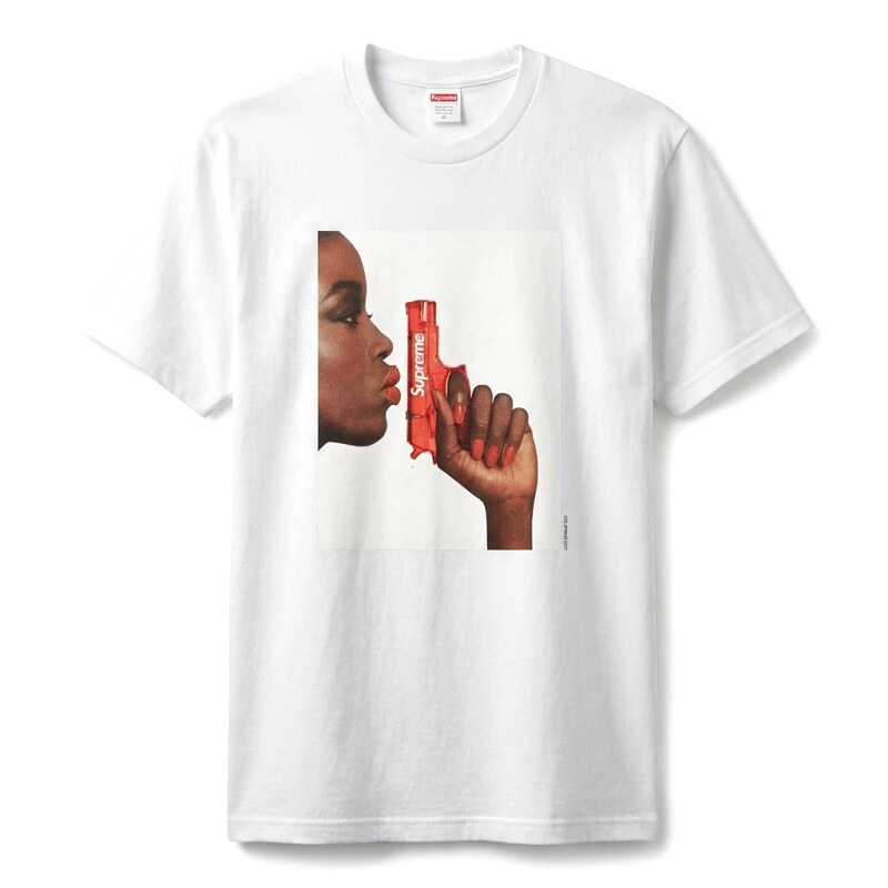 Supreme Pistol Print White T-shirt