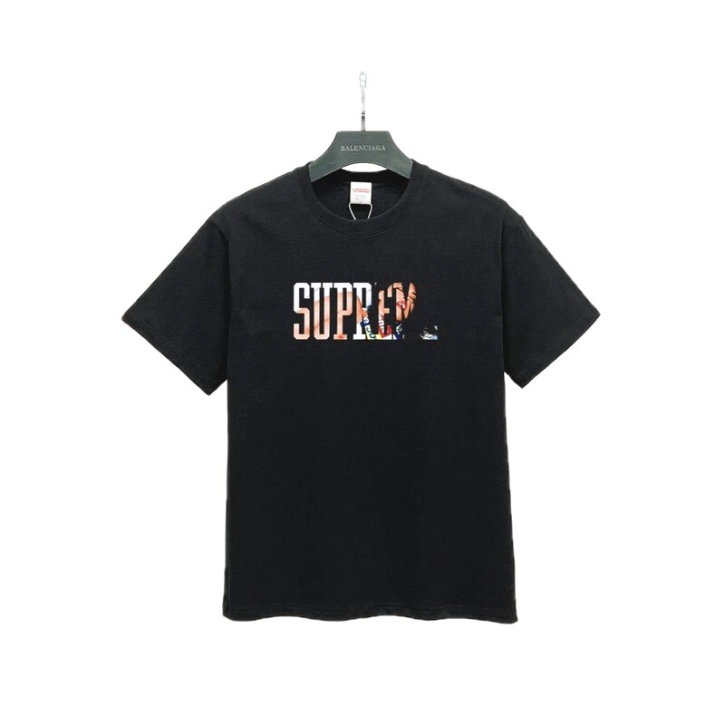 Supreme Portrait Print Street Style Black T-Shirt