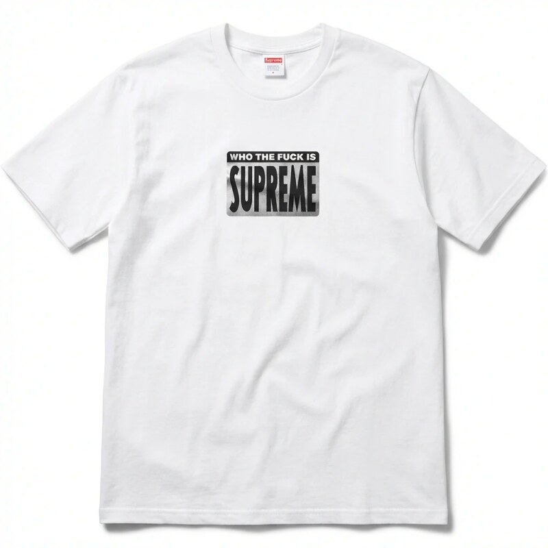 Supreme - printed trendy brand white T - shirt