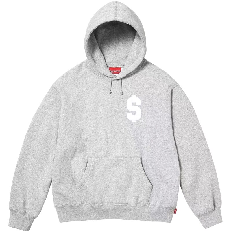 Supreme Travel Logo hoodie Gray Red Oversized with Soft Visual Tone