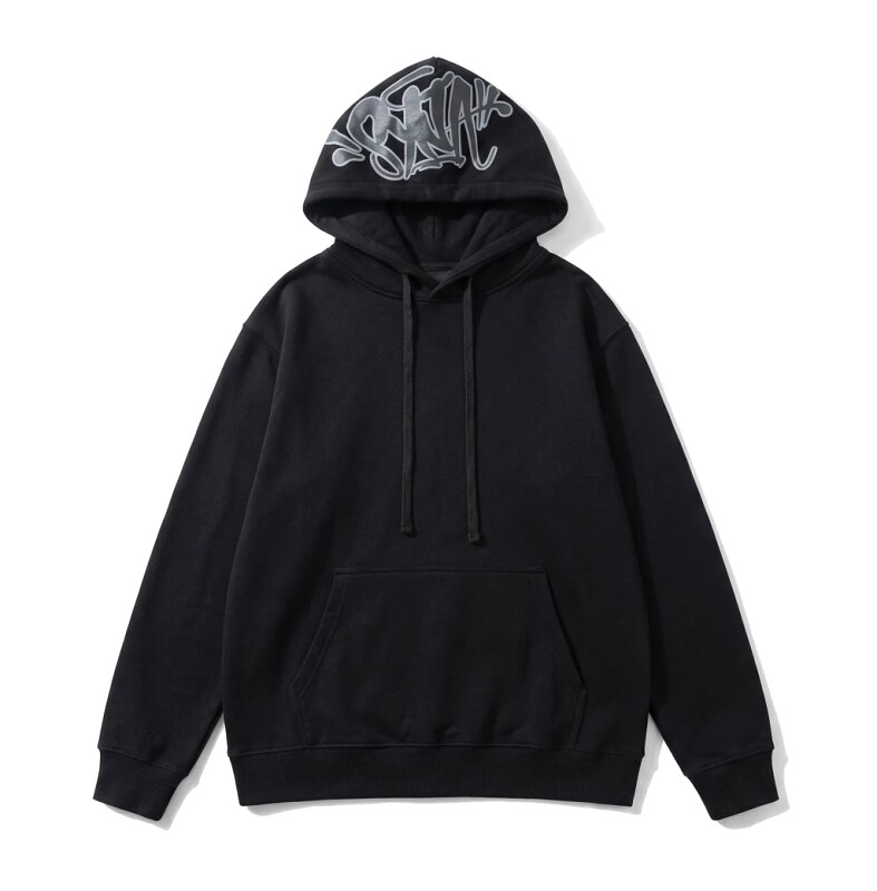 SynaWorld graffiti-style black hoodie