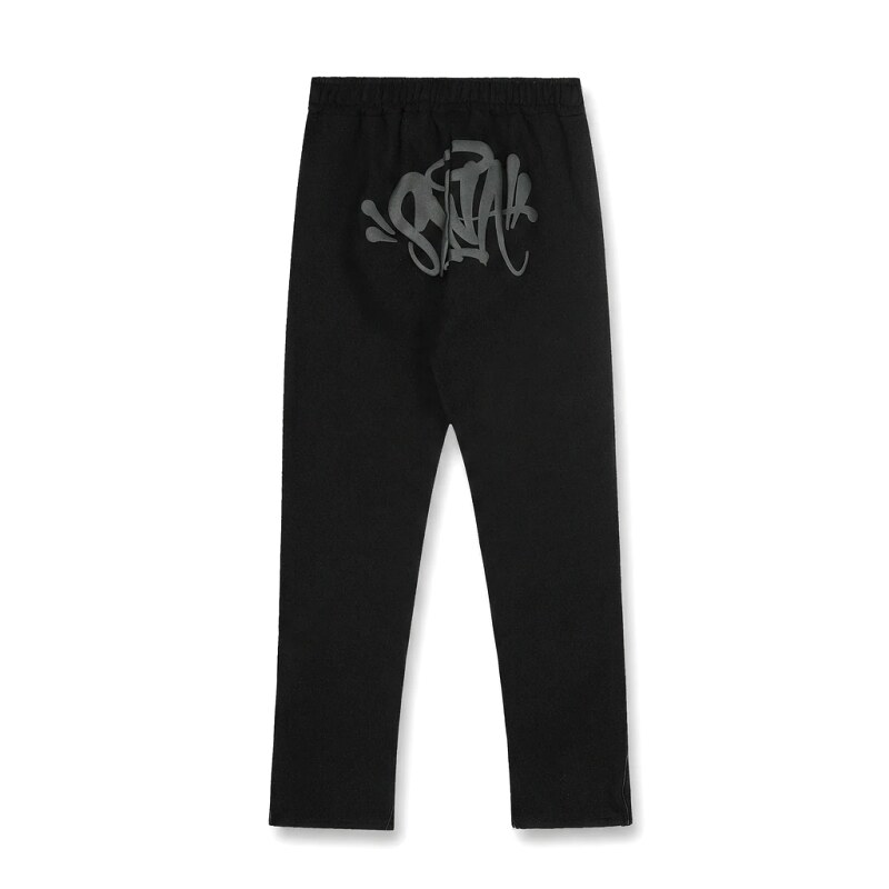 SynaWorld Graffiti-style Black Trousers