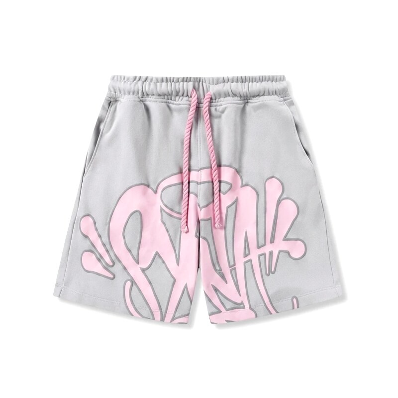 SynaWorld Graffiti-style Gray Shorts