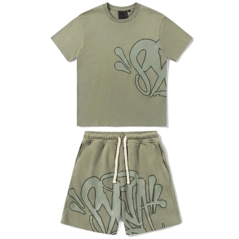 SynaWorld Graffiti Style Khaki Suit