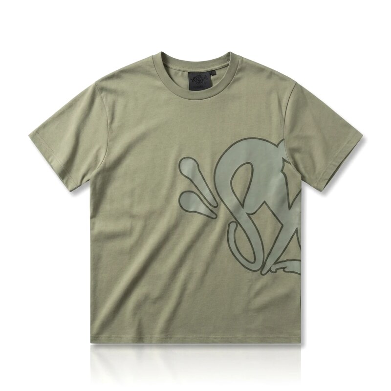 SynaWorld Graffiti Style Khaki T-shirt