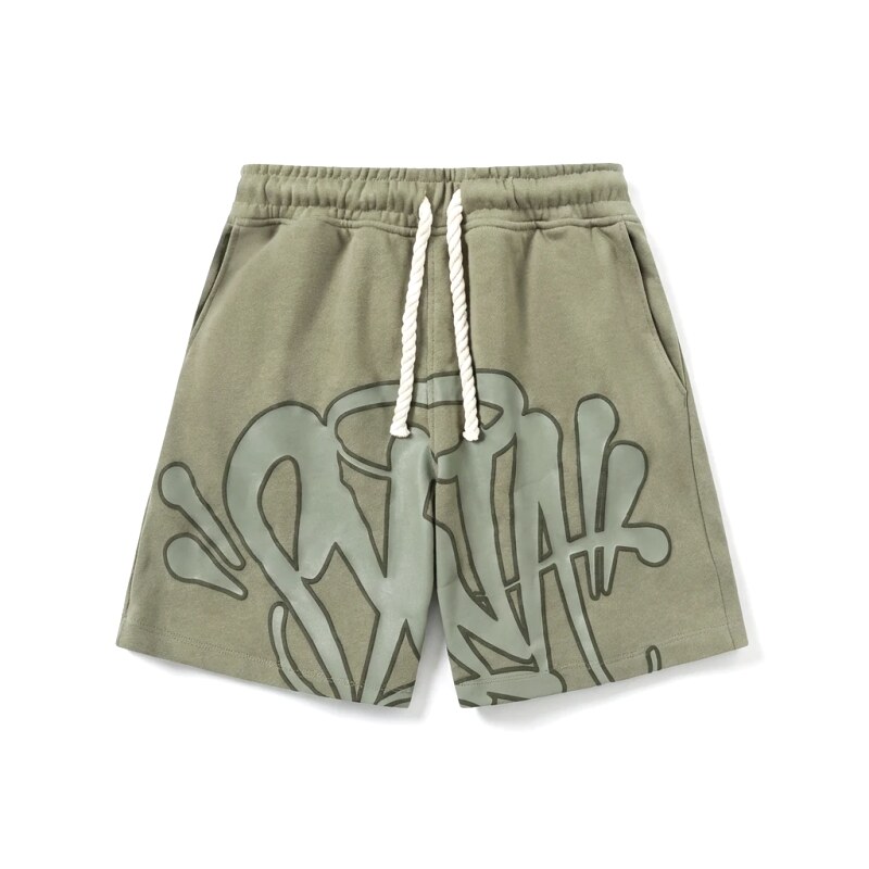 SynaWorld Graffiti-style Shorts (Military Green)