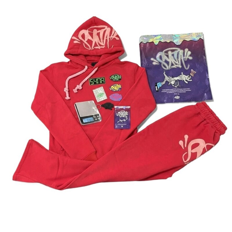 SynaWorld Graffiti Trendy Brand Red Suit