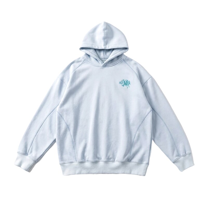 SynaWorld Simple Style Light Blue Hoodie