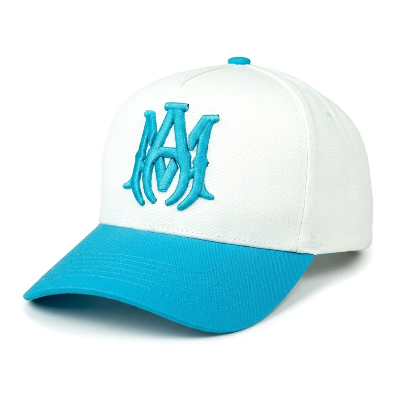The classic blue and white baseball cap of AMIRI
