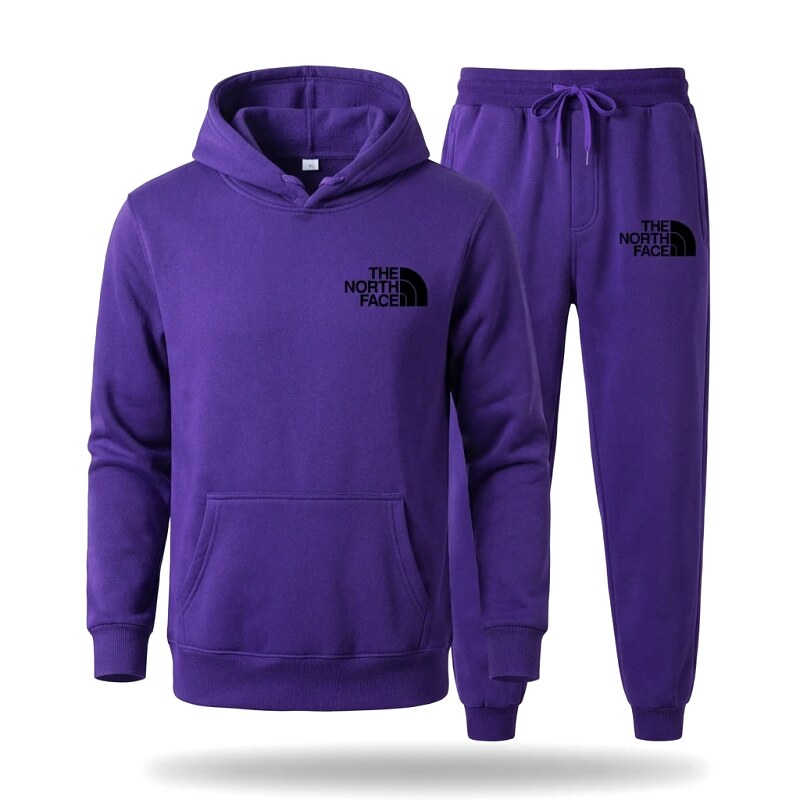 The classic purple sweatshirt suit of The North Face