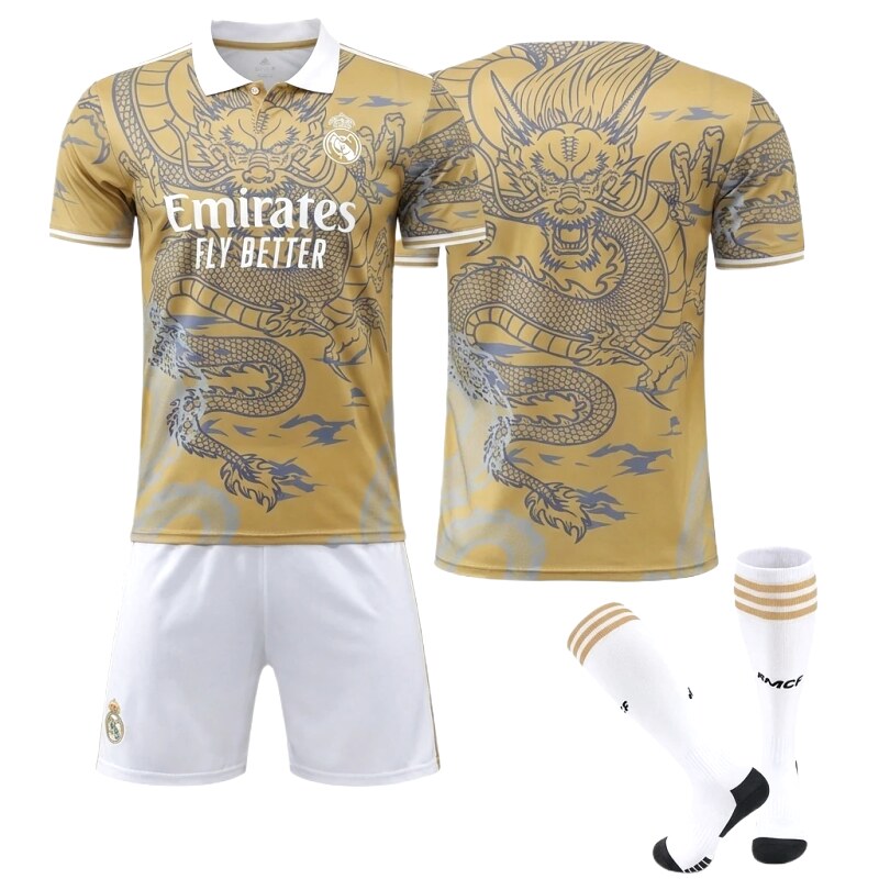 The dragon-patterned golden jersey of Real Madrid.