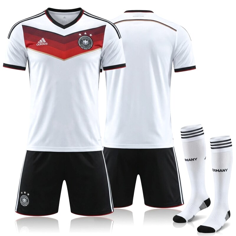 The German team's series of sporty white jerseys.