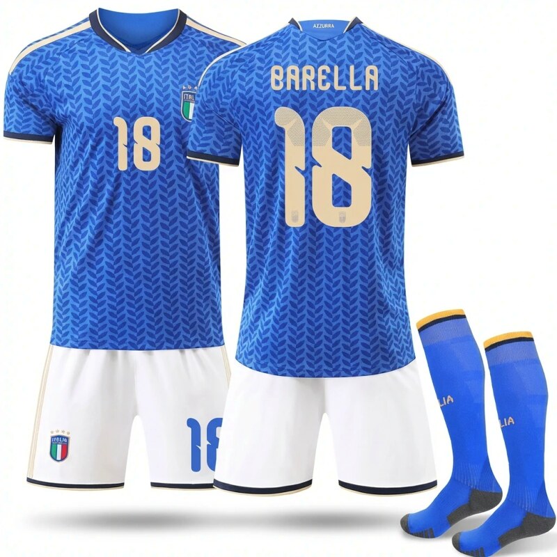 The Italian Barella series blue jersey.