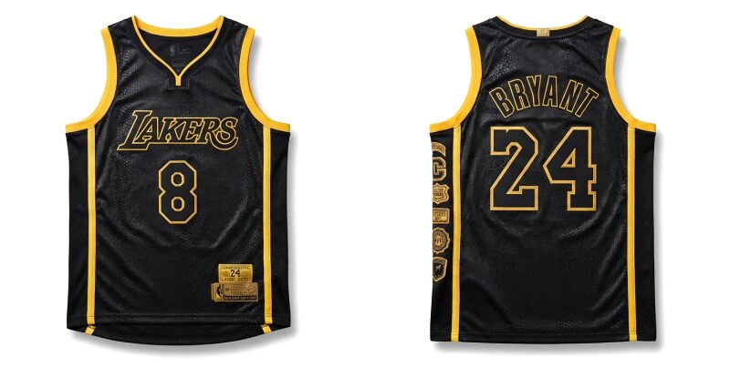 The No. 24 jersey of Kobe Bryant of the Los Angeles Lakers.