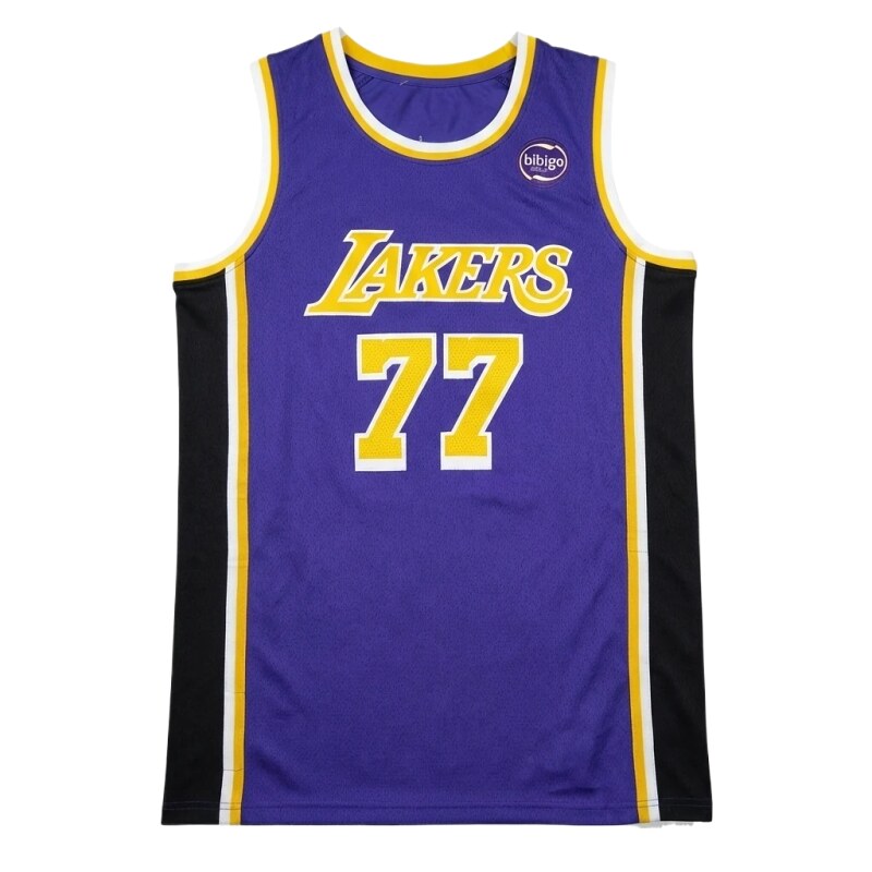 The No. 77 purple basketball jersey of the Lakers.