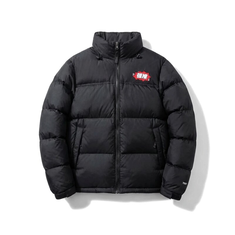 The North Face black trendy and cool down jacket.