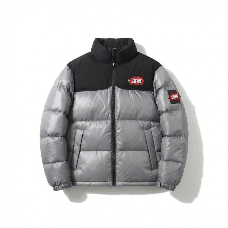 The North Face Silver and Black Color - Blocking Down Jacket
