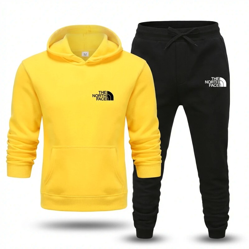 The North Face simple and casual yellow and black suit