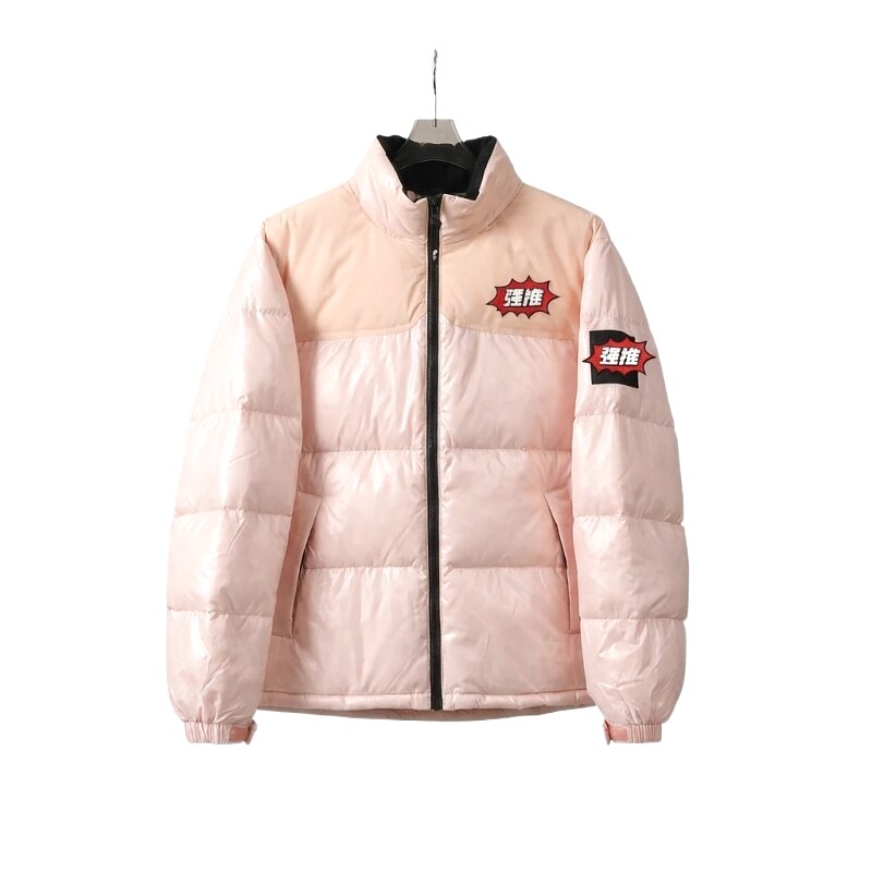 The North Face trendy brand pink down jacket