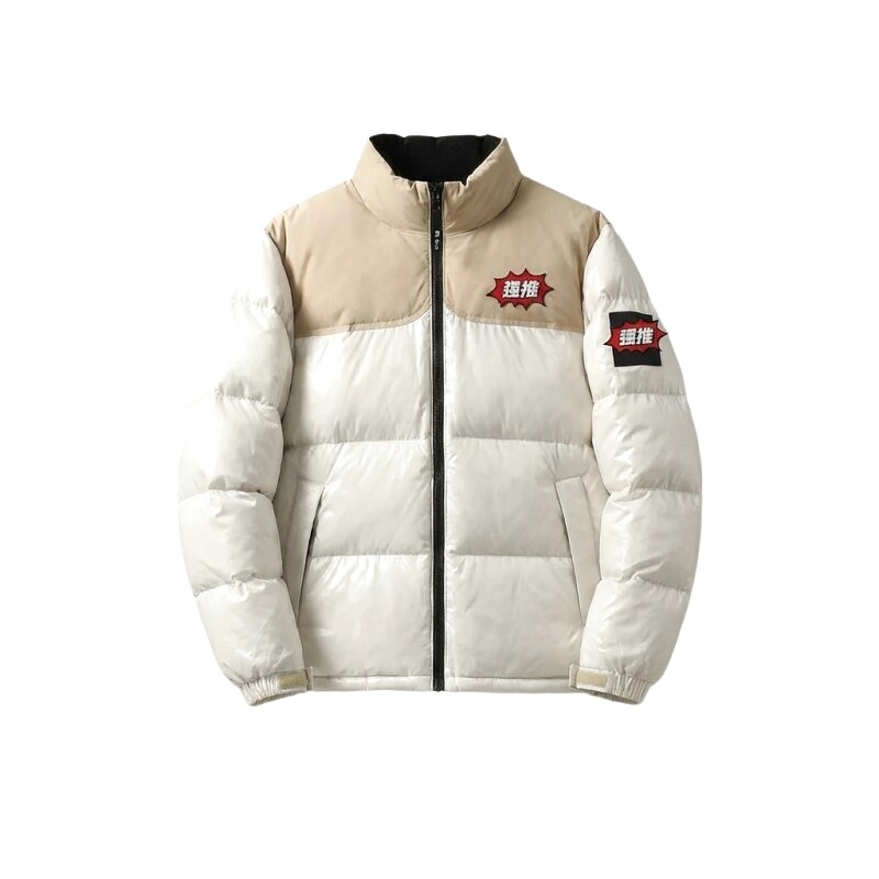The North Face White and Brown Down Jacket
