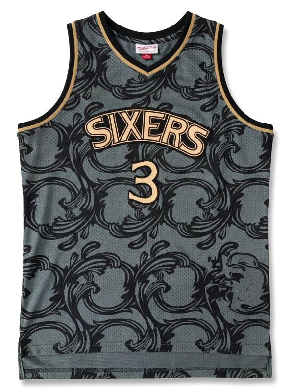 The retro-style No. 3 Allen Iverson jersey of Philadelphia.