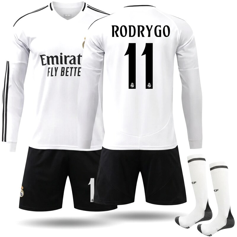 The white jersey of Rodrygo from Real Madrid.