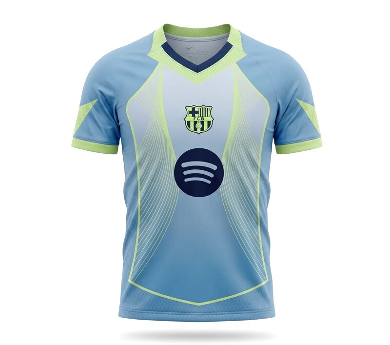 Tokyo Ghoul Barcelona trendy brand gray-blue-yellow jersey