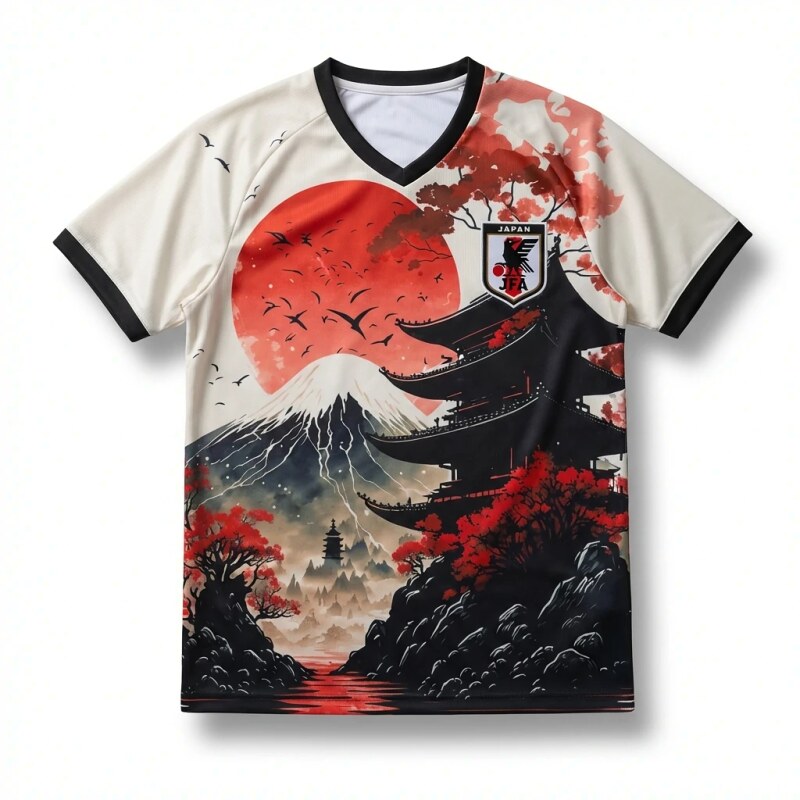 Tokyo Ghoul Wind Red and White V - neck Shirt