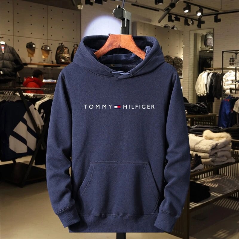 Tommy Hilfiger Navy Logo Hoodie Training Look