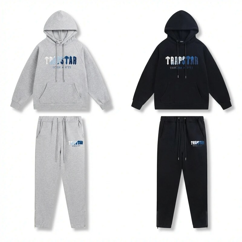 Trapstar Letter Trendy Brand Suit (Grey/Black)