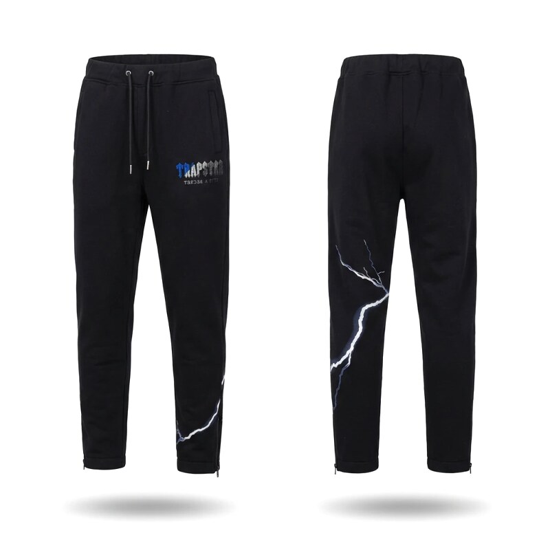 Trapstar Lightning Trendy Cool Black Sweatpants
