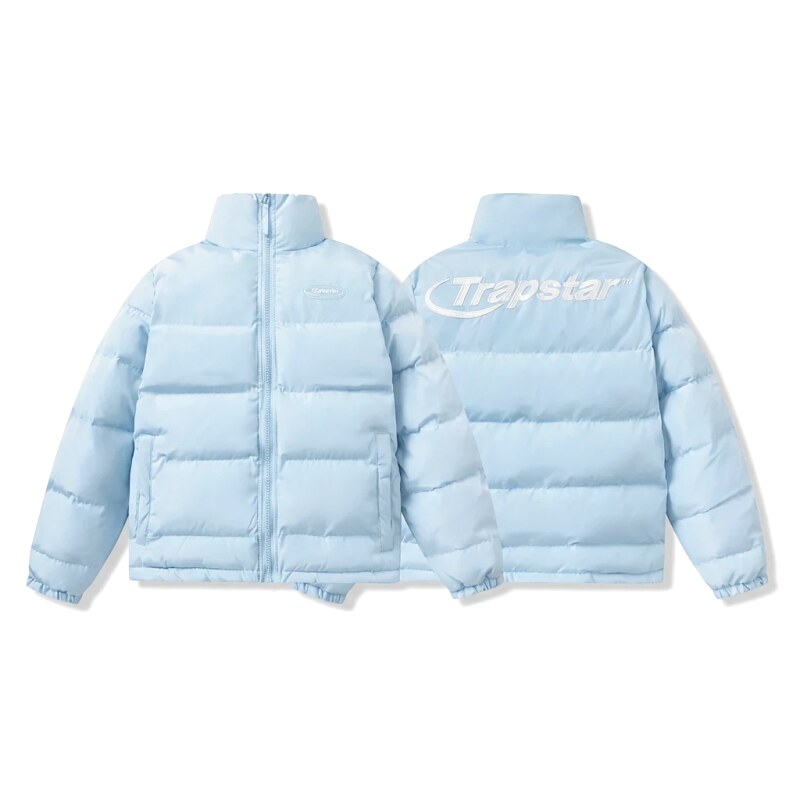 Trapstar trendy and cool style light blue down jacket