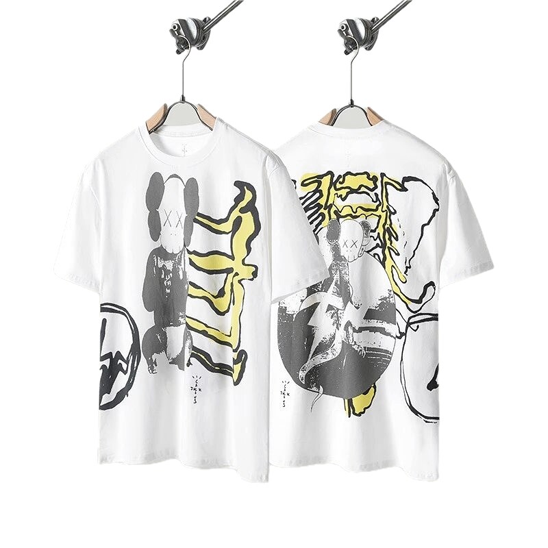 Travis Scott KAWS Graffiti Street Style White T-shirt