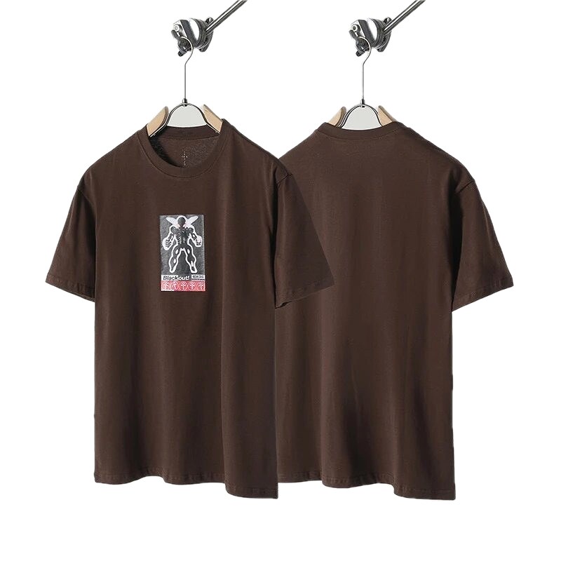 Travis Scott Printed Street Style Brown T-Shirt