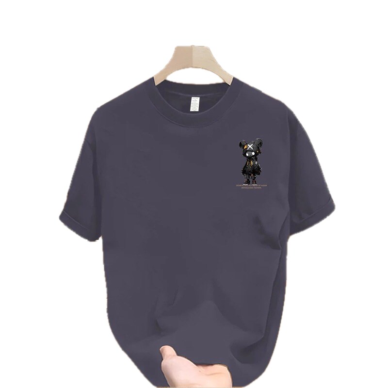 Trendy Brand Gloomy Bear Street Style Gray-Blue Short Sleeve T-shirt