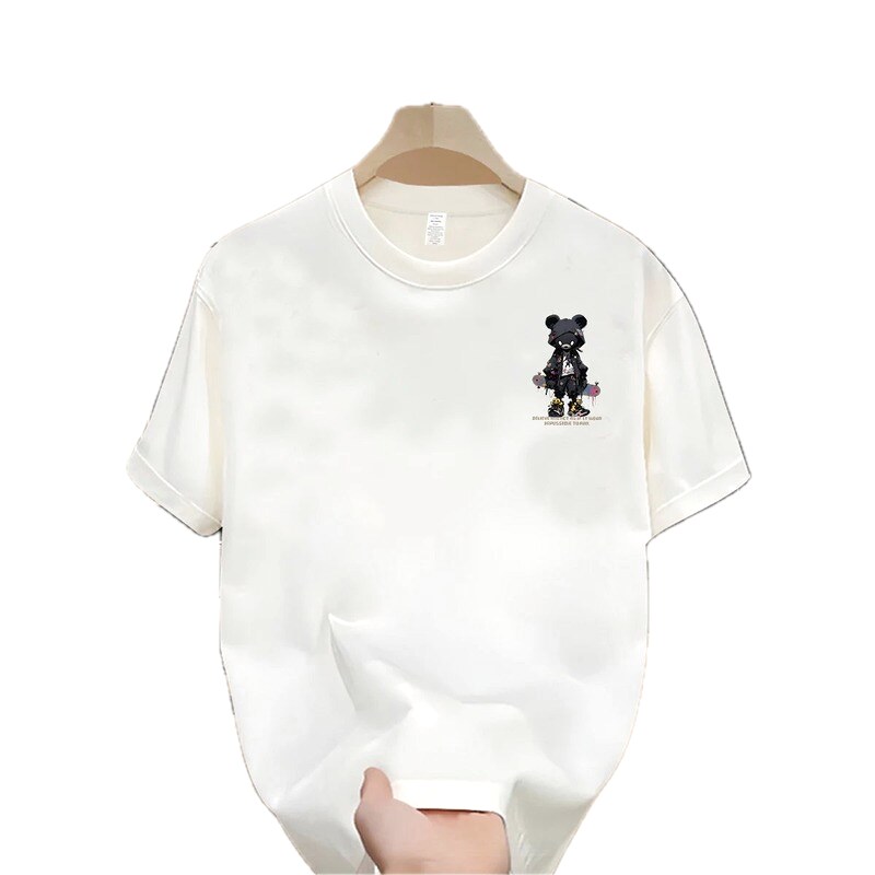 Trendy Brand Violent Bear Street Style Off-white Short Sleeve T-shirt
