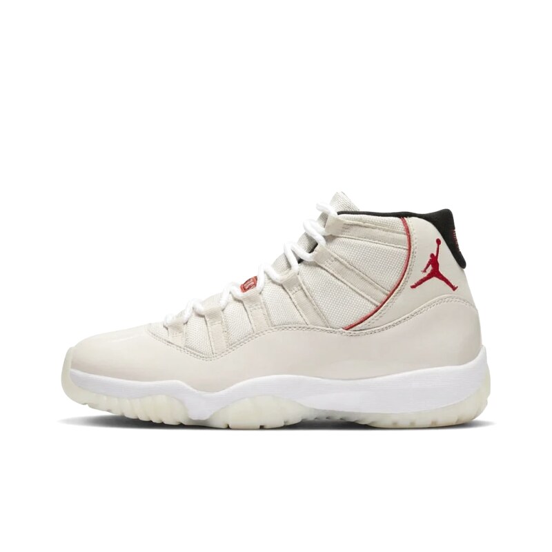Trendy White and Red Air Jordan 11 Sneakers