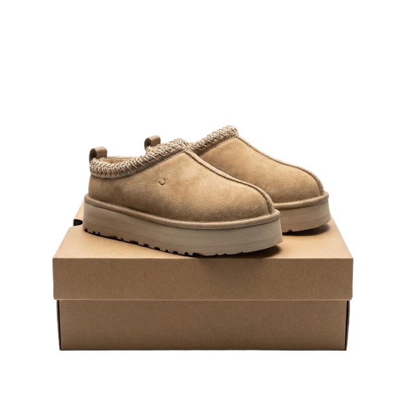 UGG thick-soled casual-style khaki shoes
