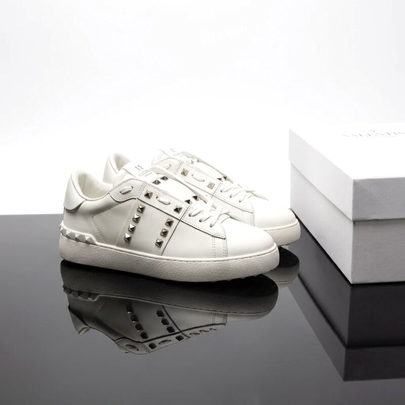 Valentino Rivet Trendy and Cool White Shoes