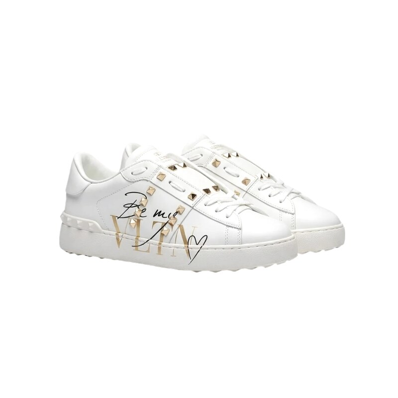 Valentino rivet trendy white shoes