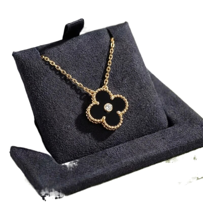 Van Cleef & Arpels Alhambra Black Flower Necklace