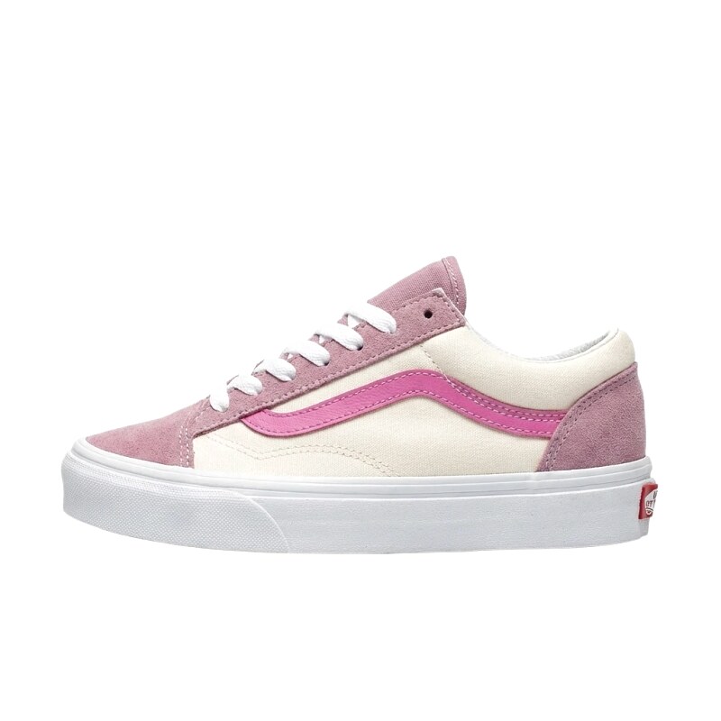 Vans canvas shoes in a pink and white casual style
