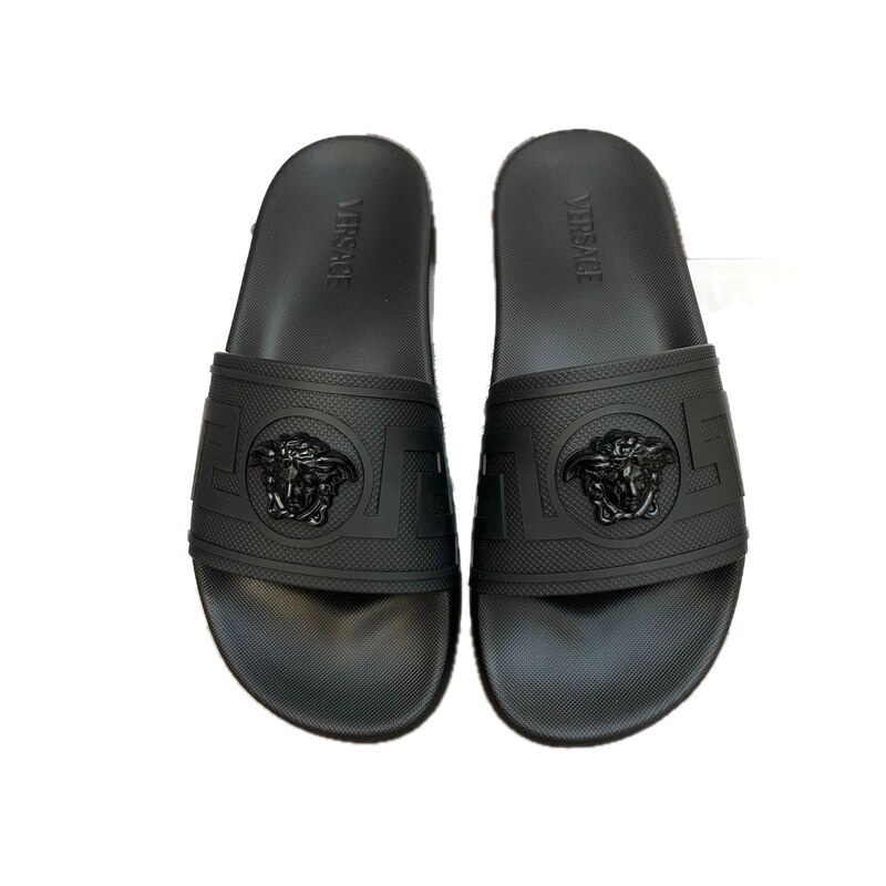 Versace Medusa Luxury Style Black Slides