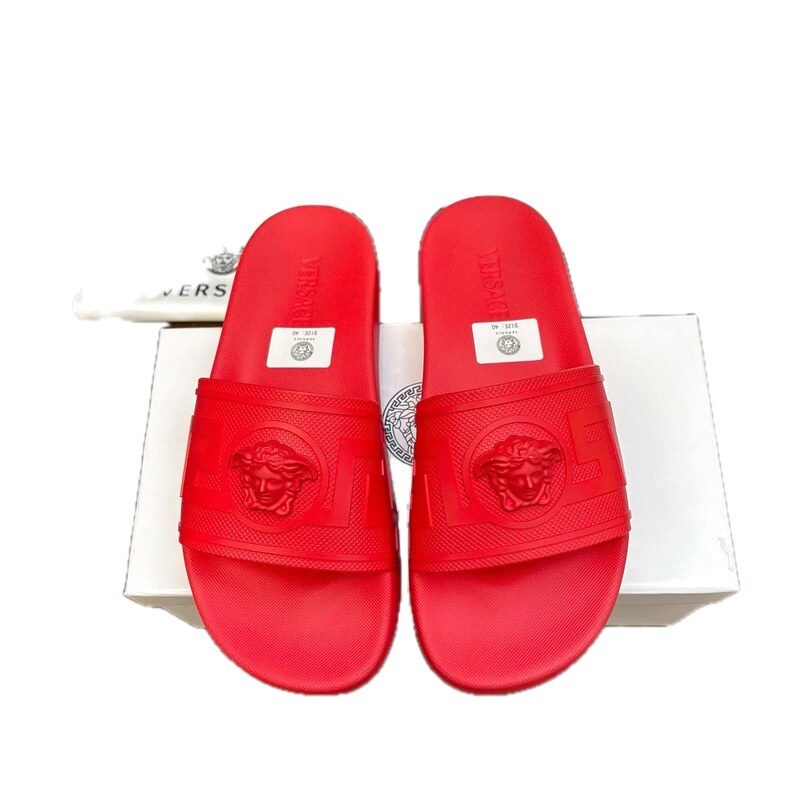 Versace Medusa Luxury Style Red Slides