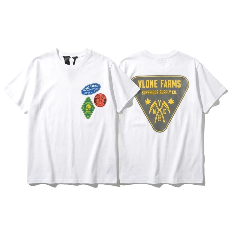 Vlone Farms series trendy white T-shirt